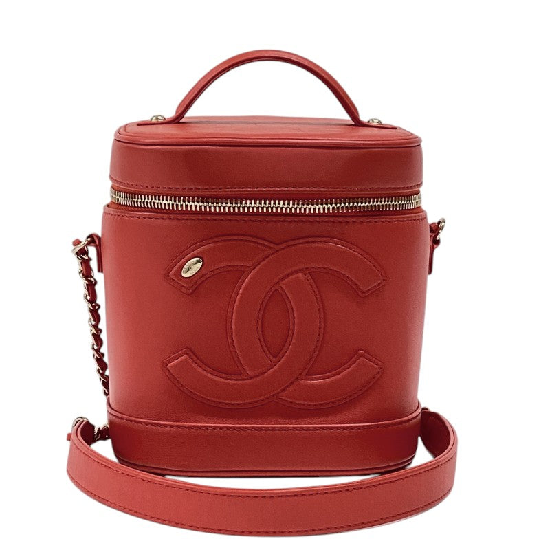 シャネル CHANEL ココマーク チェーンバニティバッグ AS0323 レッド