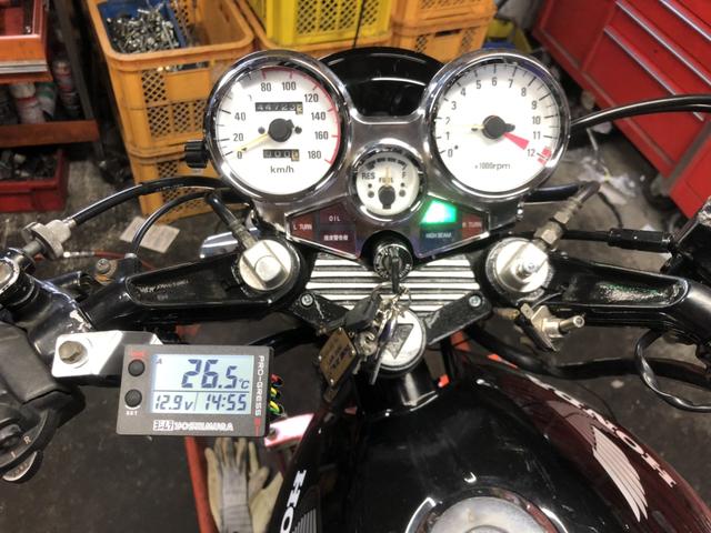 CBX400F メーターオーバーホール、テンプメーター取付（UASの作業