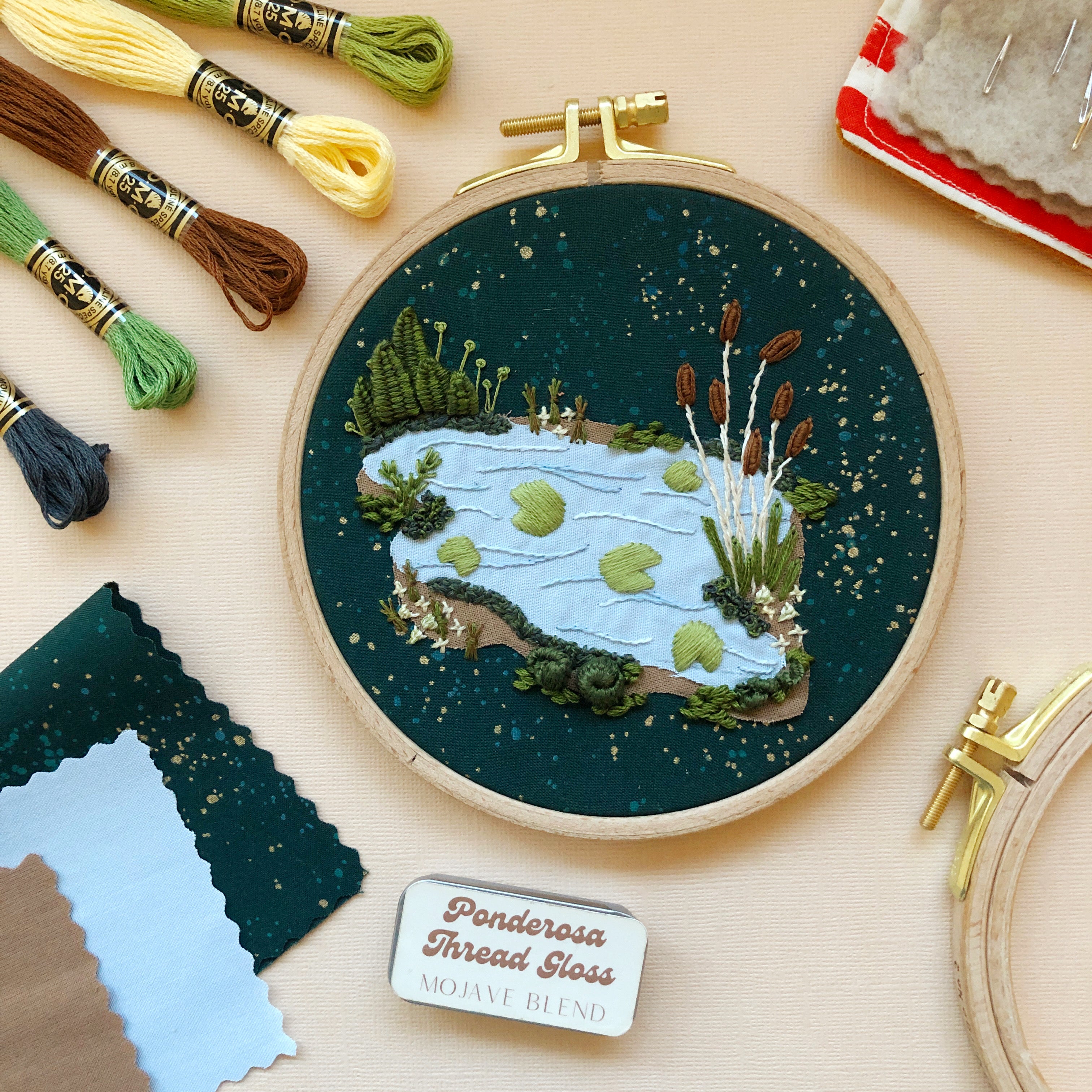 3D Lily Pad Pond Embroidery Kit for Advanced Stitchers – MCreativeJ