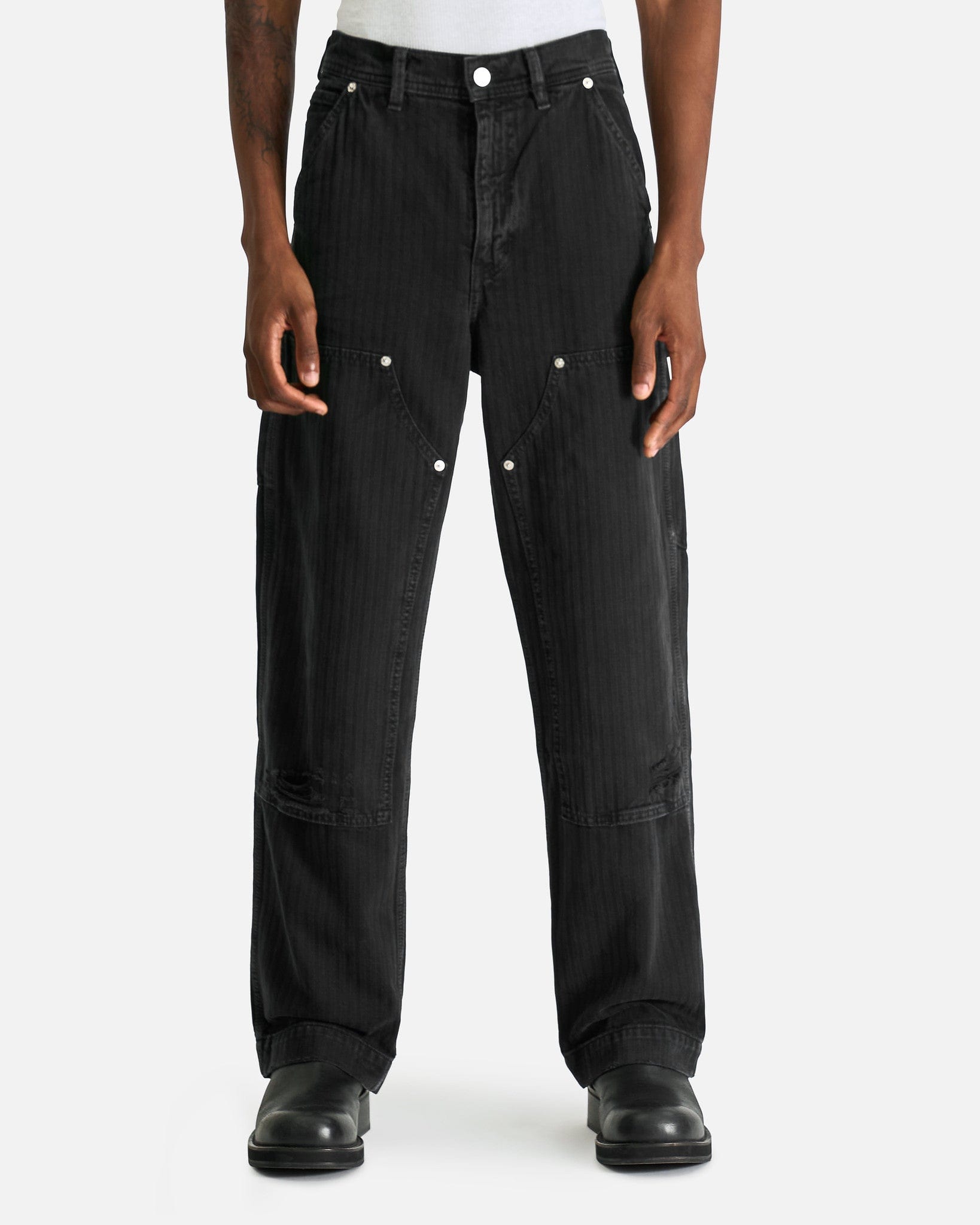 Double Knee Paint Pant in Black – SVRN