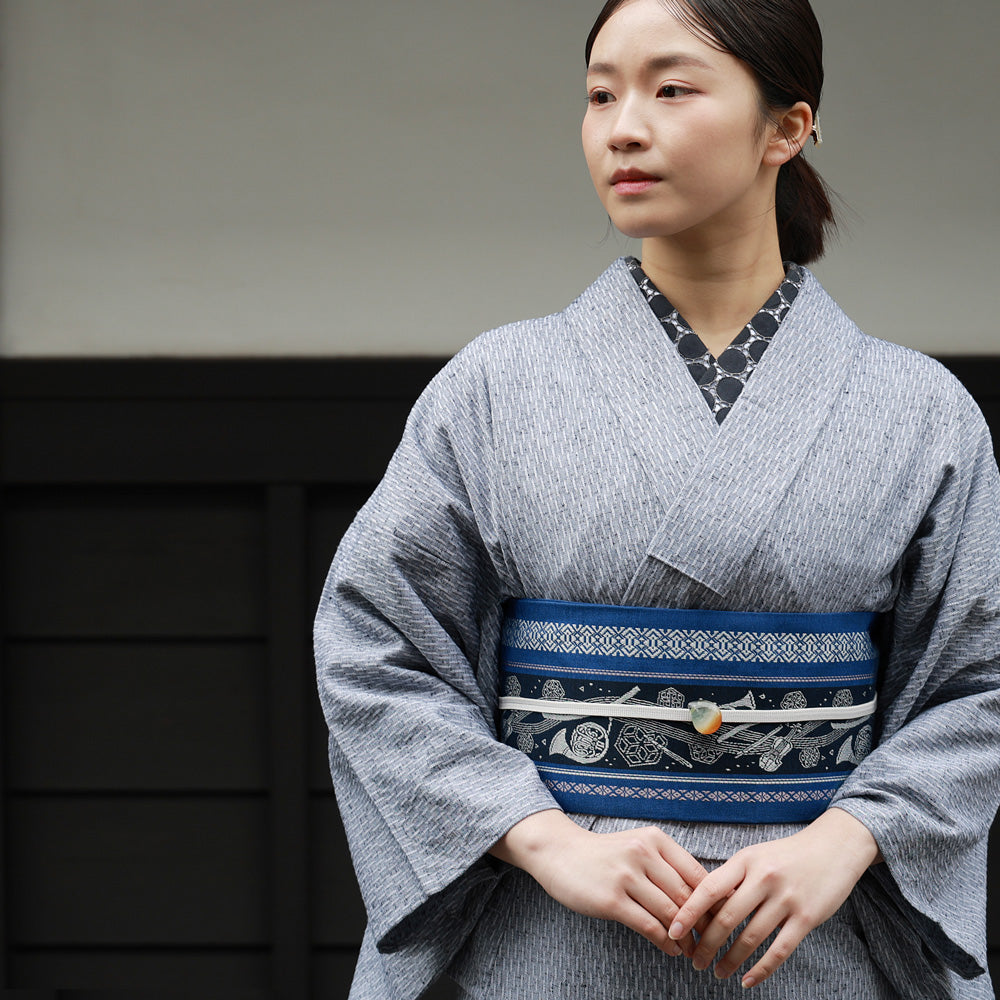 博多織 半幅帯 正絹 小袋帯 筑前 献上 着物 浴衣 通年【 博多証紙 金