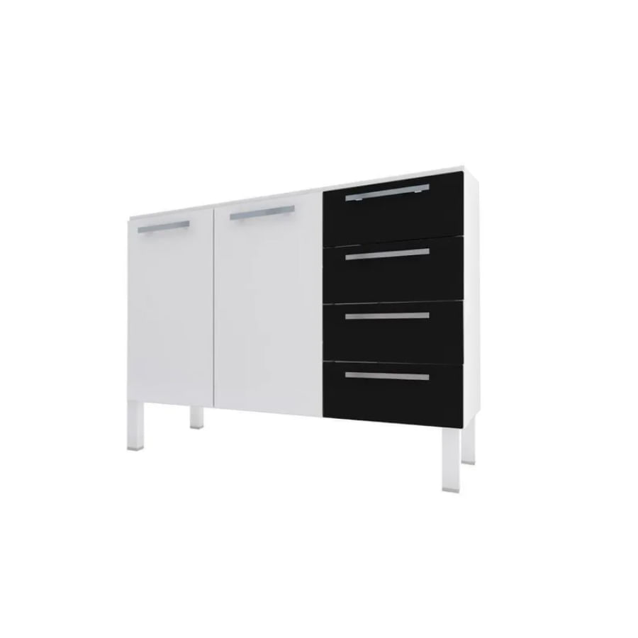 Gabinete Cozimax Venus Flat para Pia 1,20 Metros Preto 87633 - Todimo