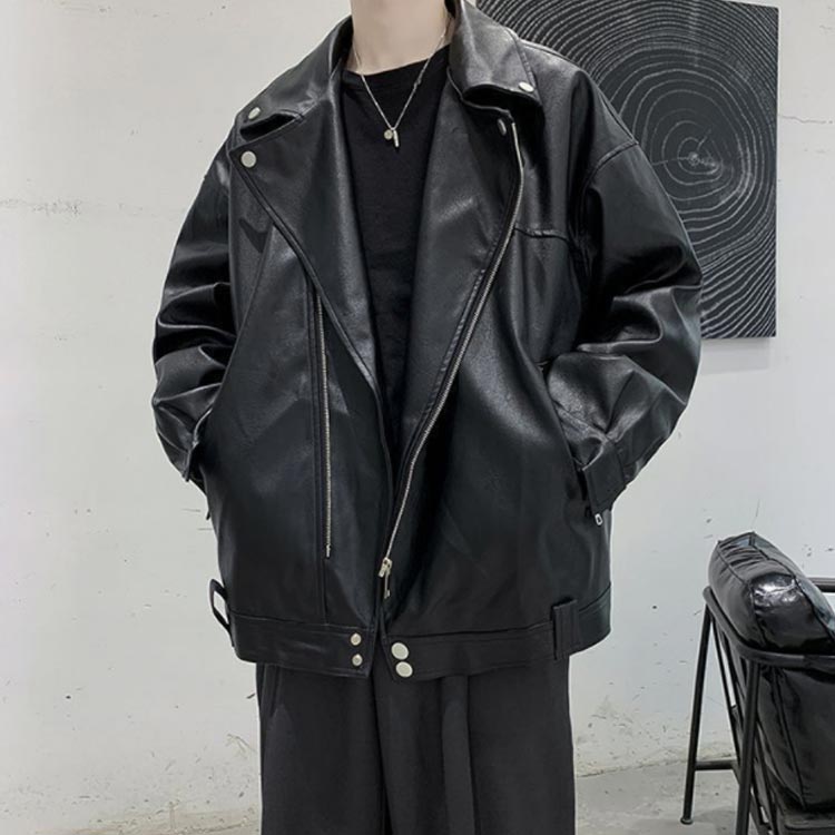 楽天市場】オーバーサイズ ライダースジャケット 皮ジャン ダブル