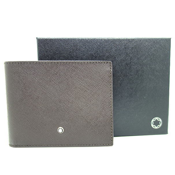 楽天市場】モンブラン MONTBLANC 二つ折り財布 メンズ レザー ブラウン