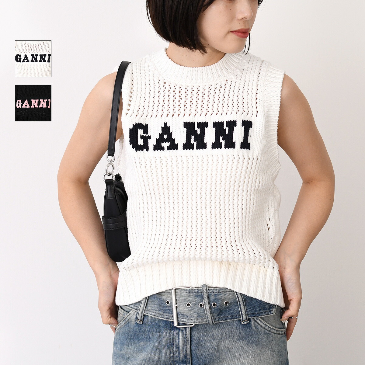 楽天市場】GANNI ガニー トップス ベスト ニットベスト COTTON ROPE