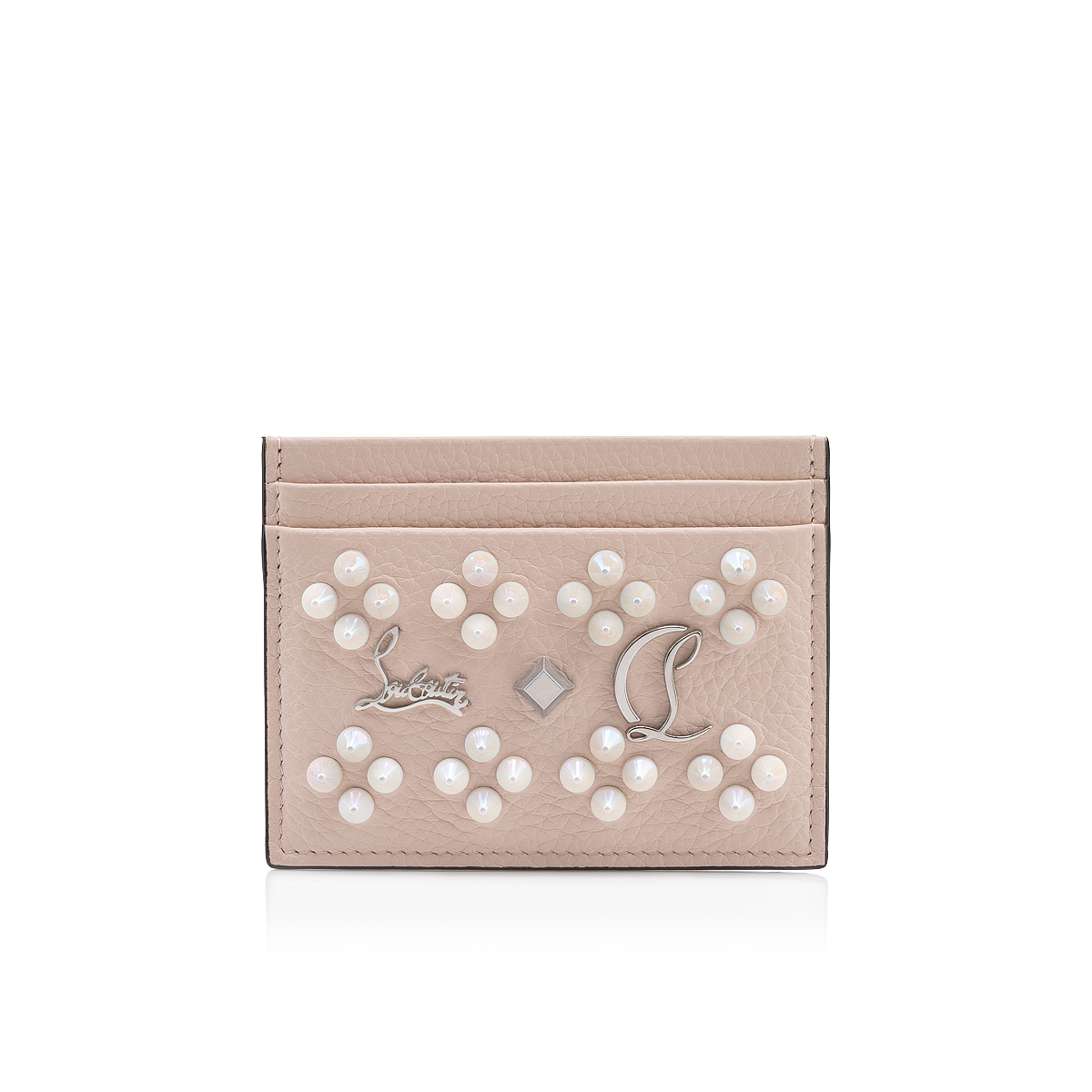 Kios - Card holder - Grained calf leather and spikes Loubinthesky