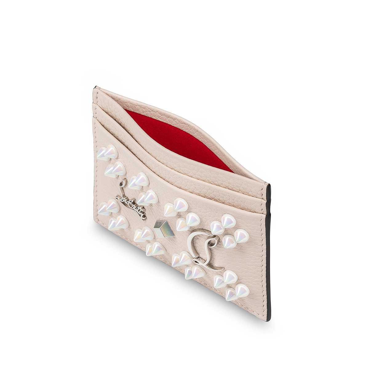Kios - Card holder - Grained calf leather and spikes Loubinthesky