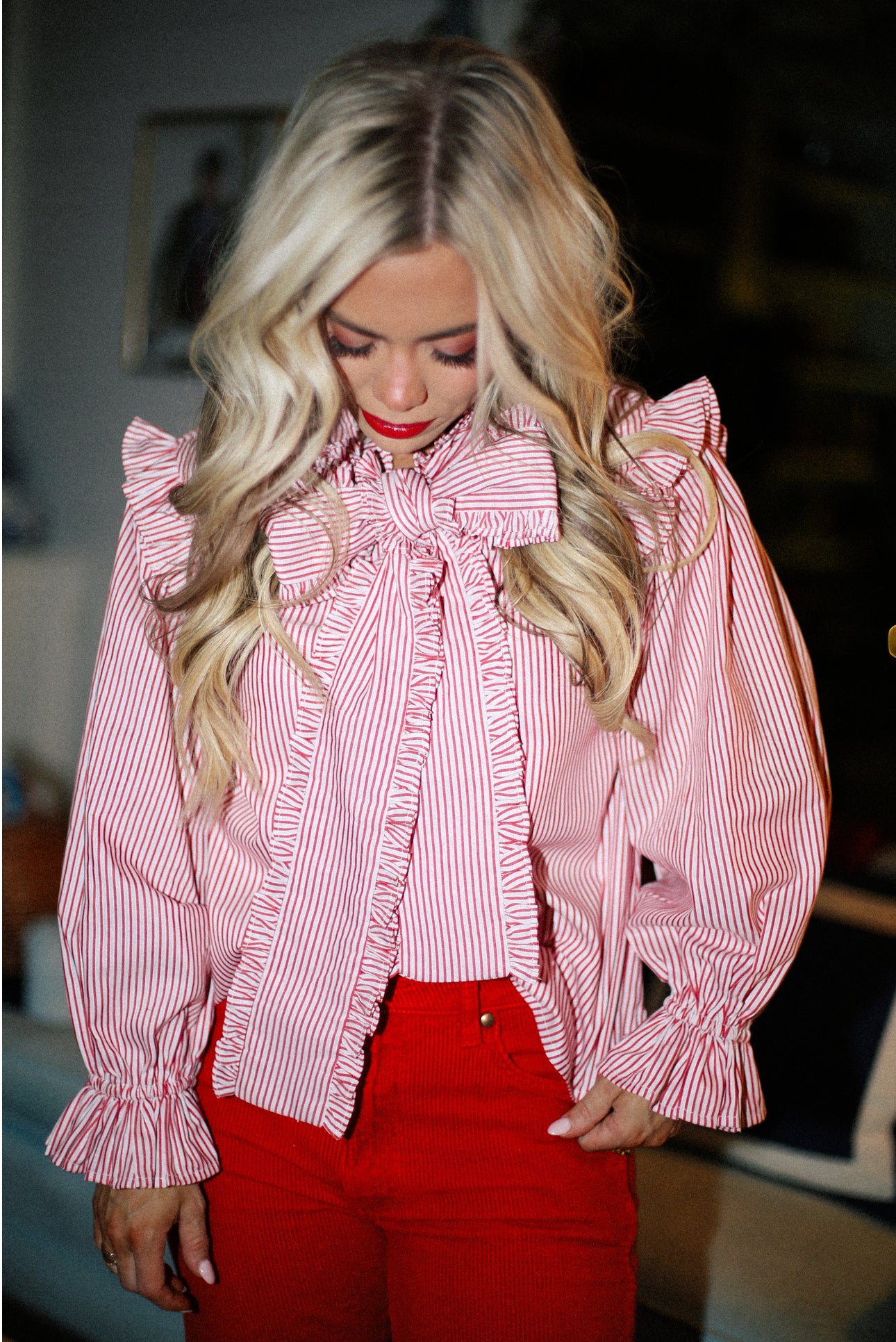 Josie Mae Top in red stripe – Elizabeth Wilson Designs