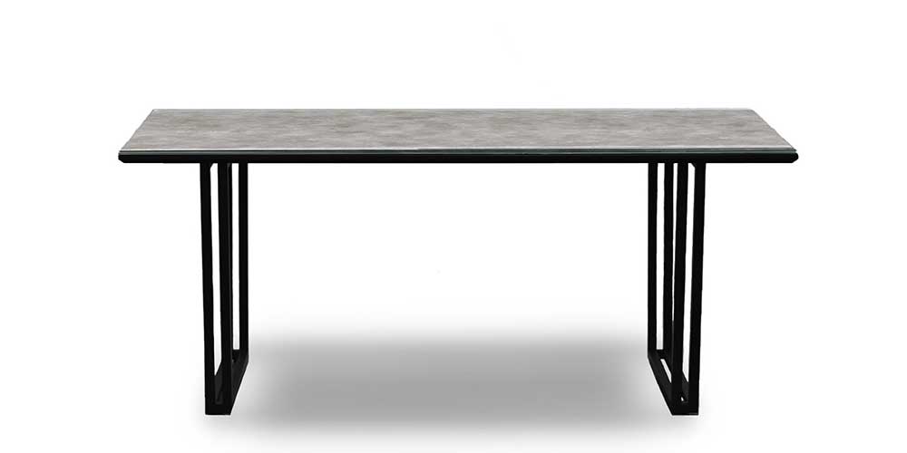 ダイニングテーブル「GT」アイアン2本脚タイプ ガラス天板 全4色 全2