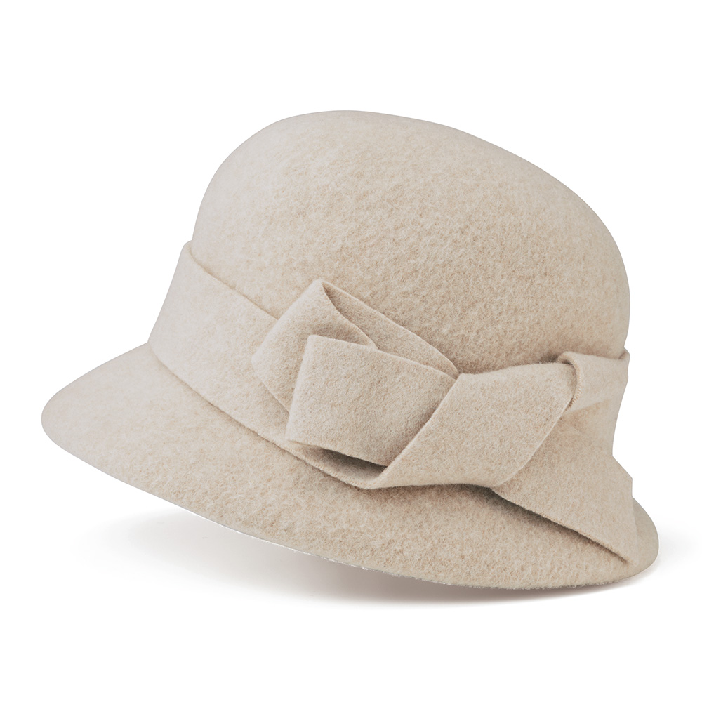 マキシン リボン付き縮じゅうウールハット | ライトアップオンラインストア
