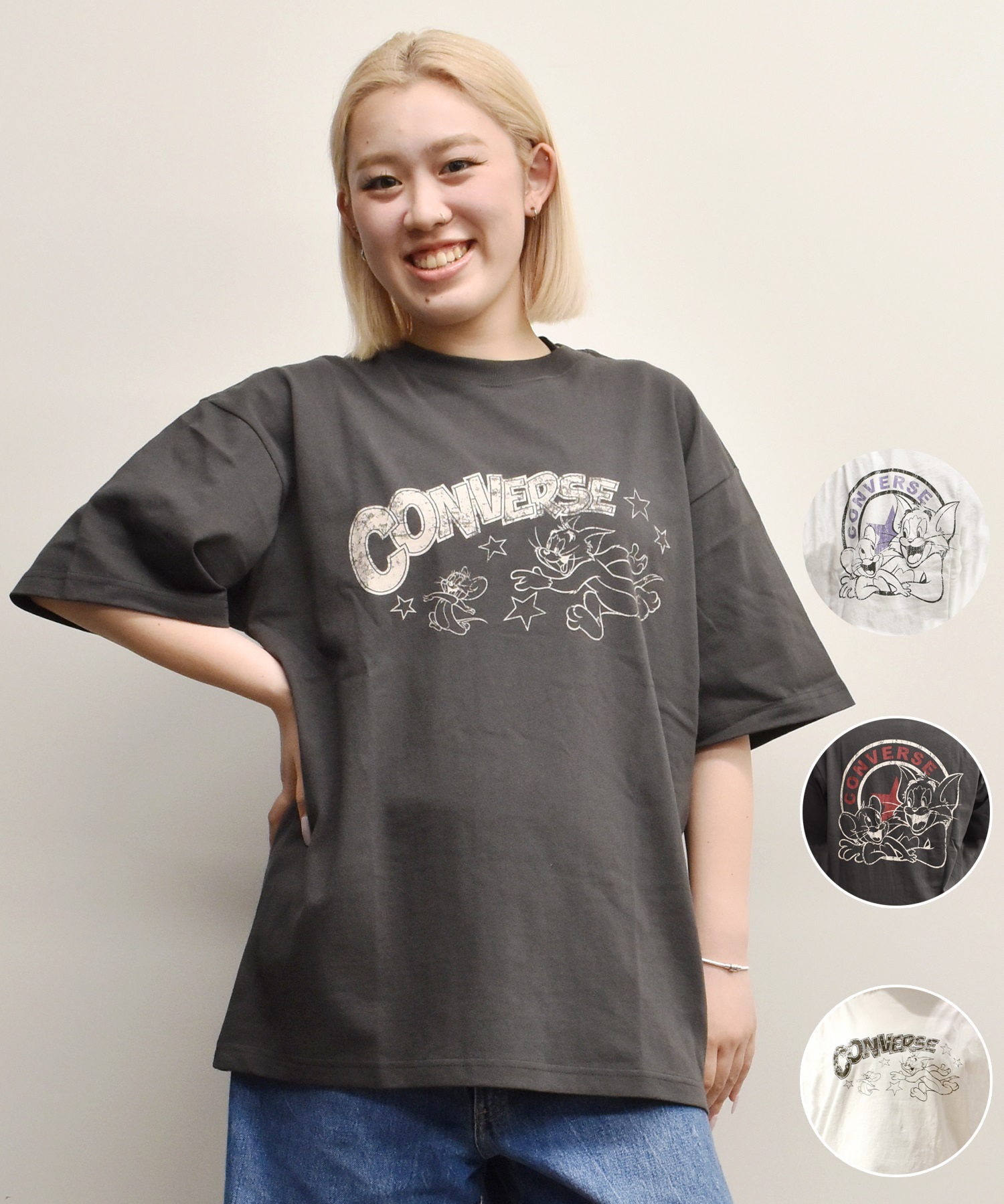 CONVERSE コンバース 半袖 Tシャツ レディース トムとジェリー コラボT