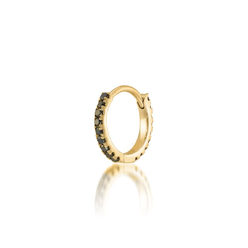 BLACK DIAMOND CLICK HOOP PIERCED EARRING(S)(2ZP1631)K18 ピアス