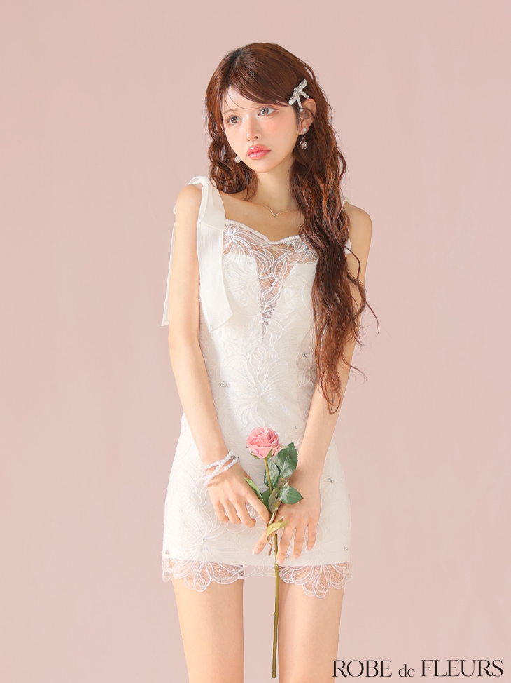 XSサイズあり【ROBE de FLEURS/ローブドフルール】ショルダーリボン