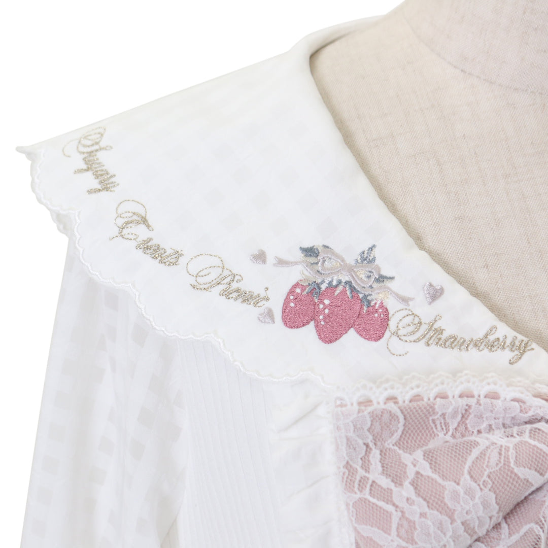USED】ストロベリー刺繍セーラーリブブラウス | LIZ LISA | ロリータ