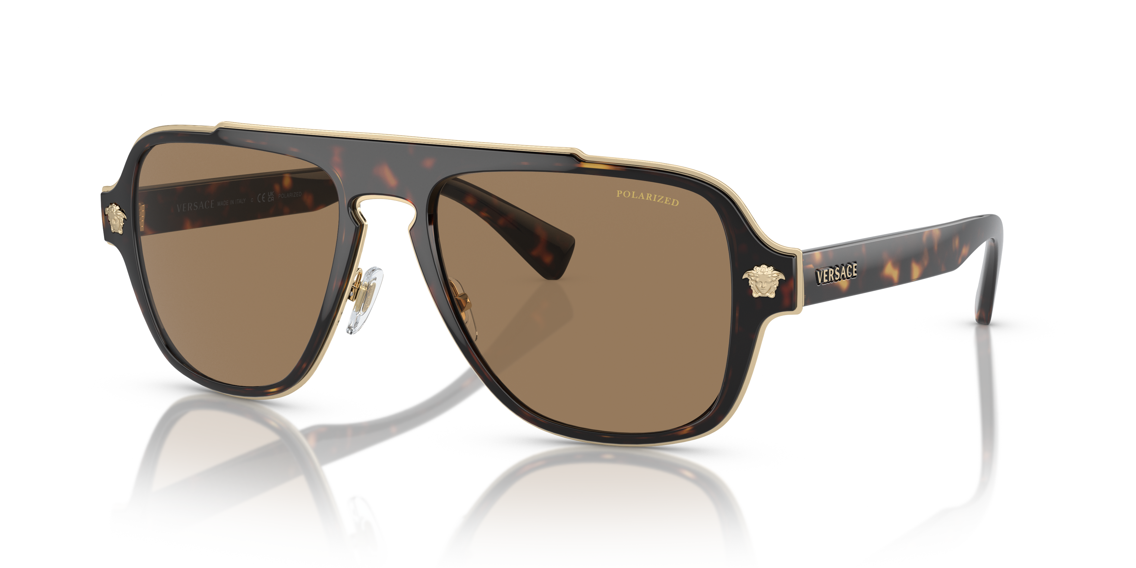 Versace VE2199 XL (56 - 18) with Orange lenses and Tortoise frame