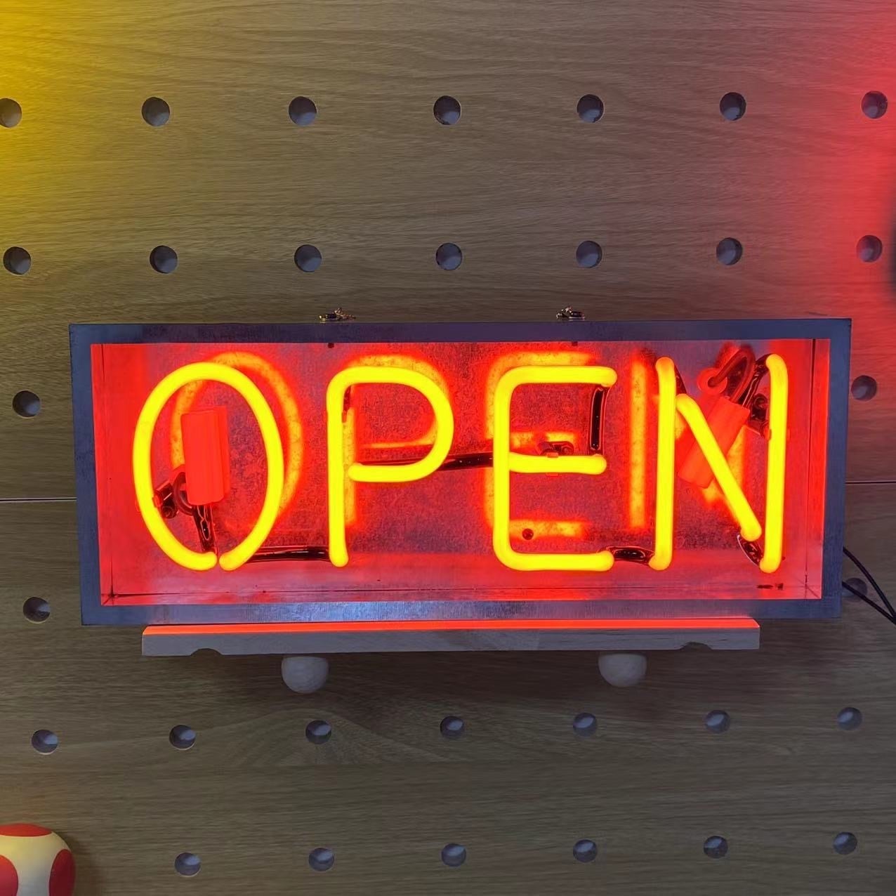 オーダーメイド 手作り ネオンサイン お洒落な『OPEN』ネオン管 亜鉛