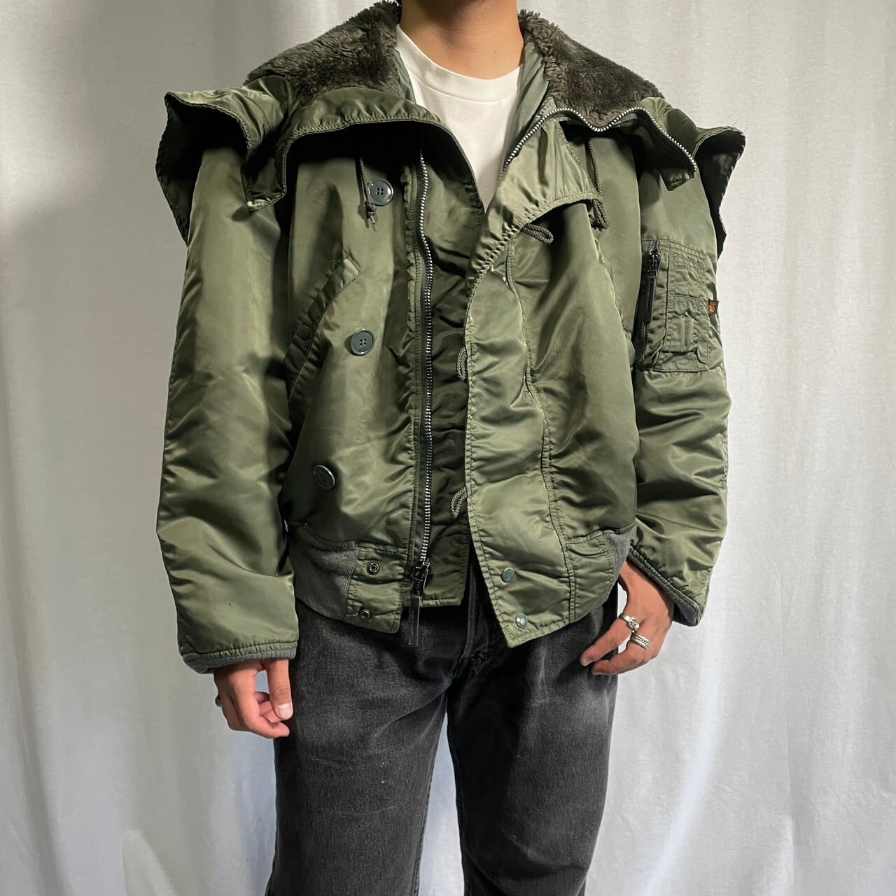 90年代 USA製 ALPHA アルファ N-2B フライトジャケット 民間品 メンズL