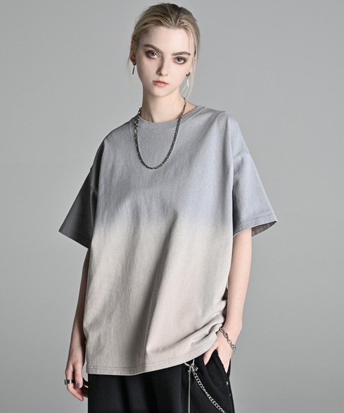 vintage design gradation relax fit T shirt / ヴィンテージデザイン