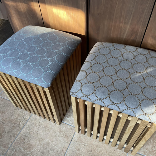 格子天然木材収納スツール ミナペルホネン ブルータンバリン 北欧 和室