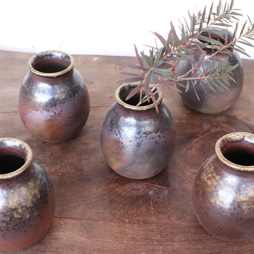 備前焼 花入れ(ミニ) h2-118 一輪挿し・花瓶・花器 宗兵衛窯 古川宗之