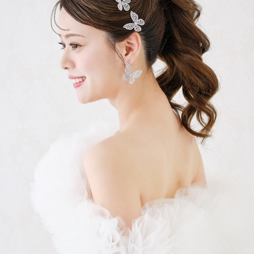 ゼクシィ掲載】MA233 蝶々アレンジピン ヘアピン ウェディング