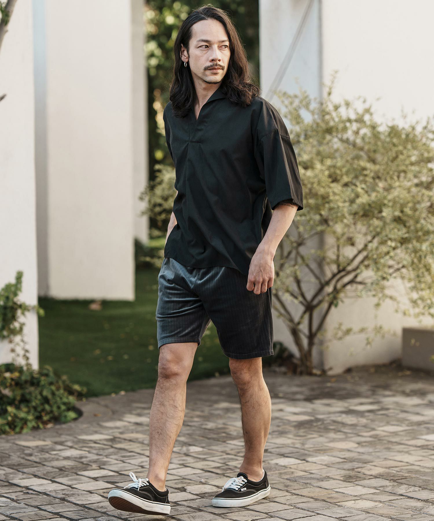 50%OFF【CAMBIO(カンビオ)】Stretch Random Stripe Short Pants