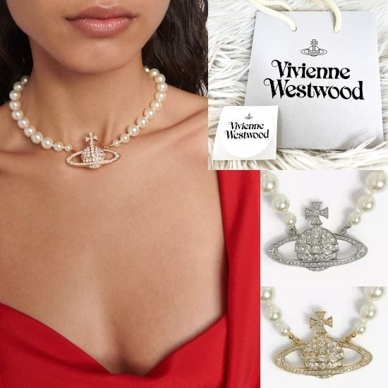 VivienneWestwood ONE ROW BAS RELIEF PEARL チョーカー (Vivienne