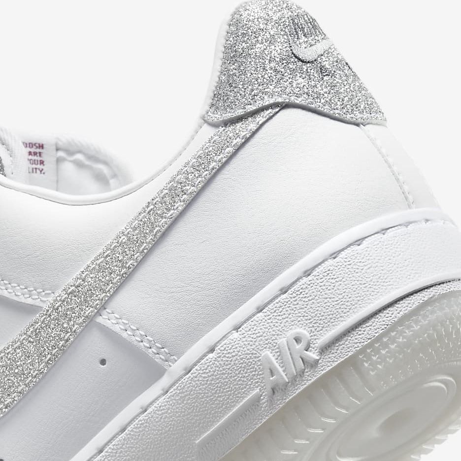 Nike Air Force 1 エアフォースワン ホワイトシルバーグリッター (Nike