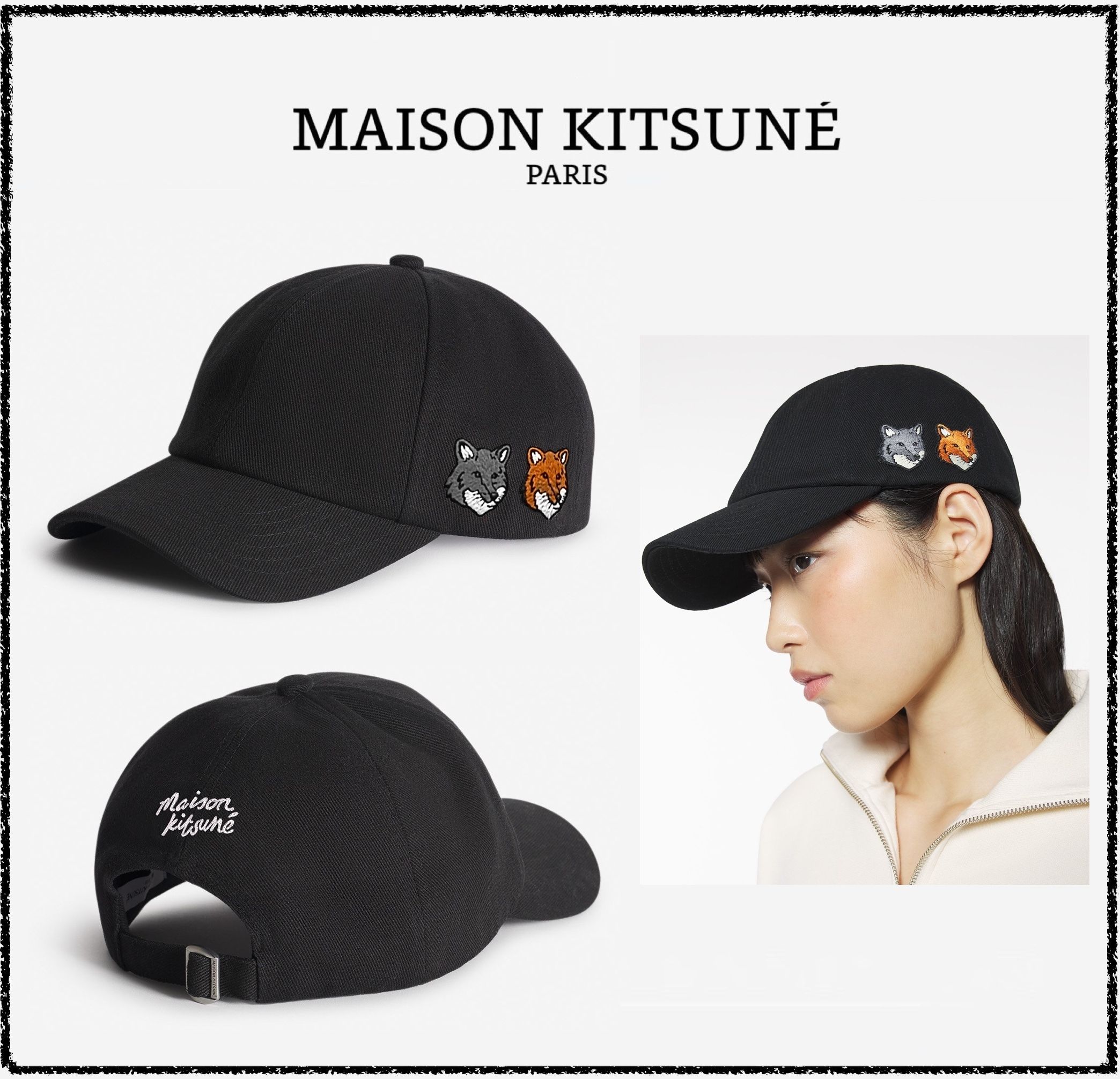 ☆MAISON KITSUNE☆ ダブル ボールド フォックスヘッド キャップ