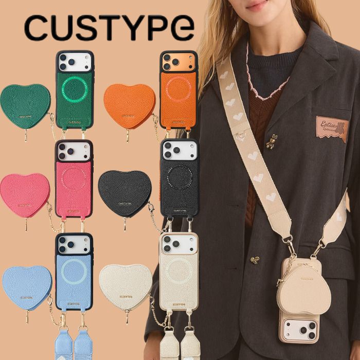 Custype】ハートデザインキット - ストラップ付きiPhoneケース