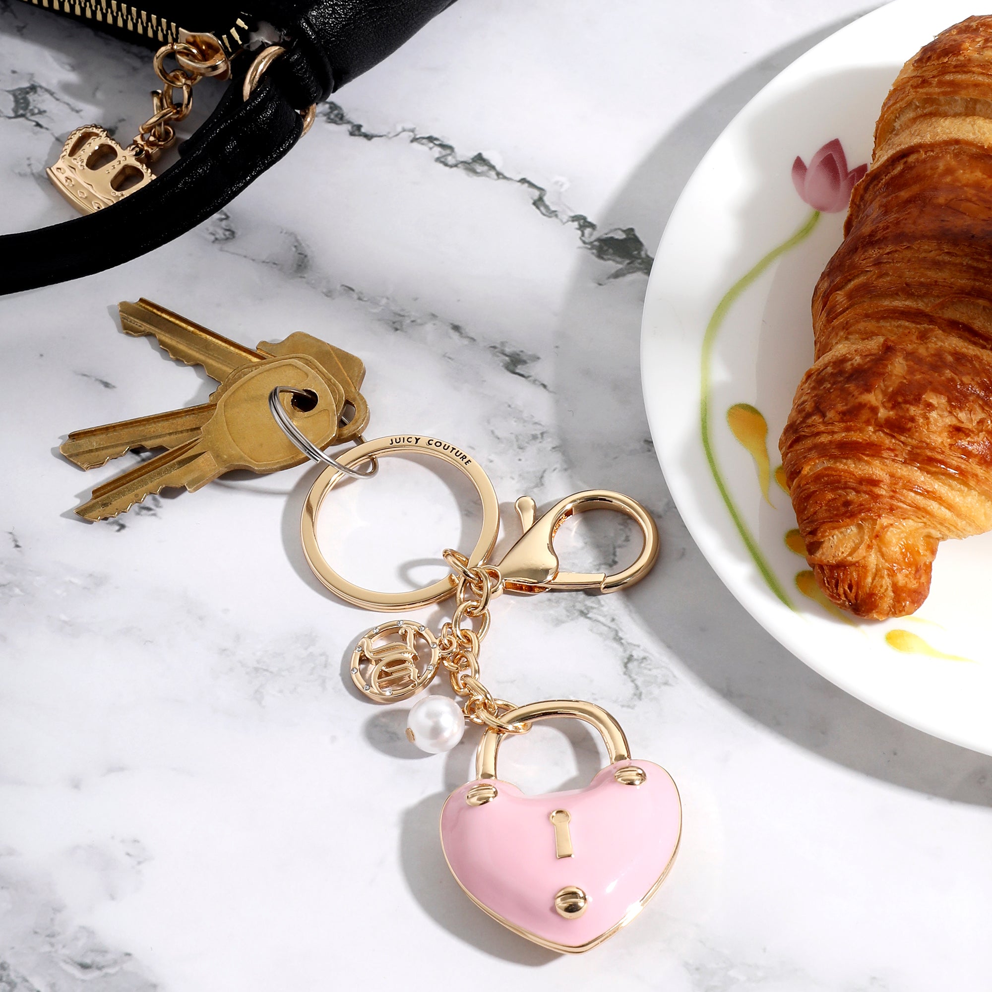 Pink Padlock Heart Keychain - Juicy Couture