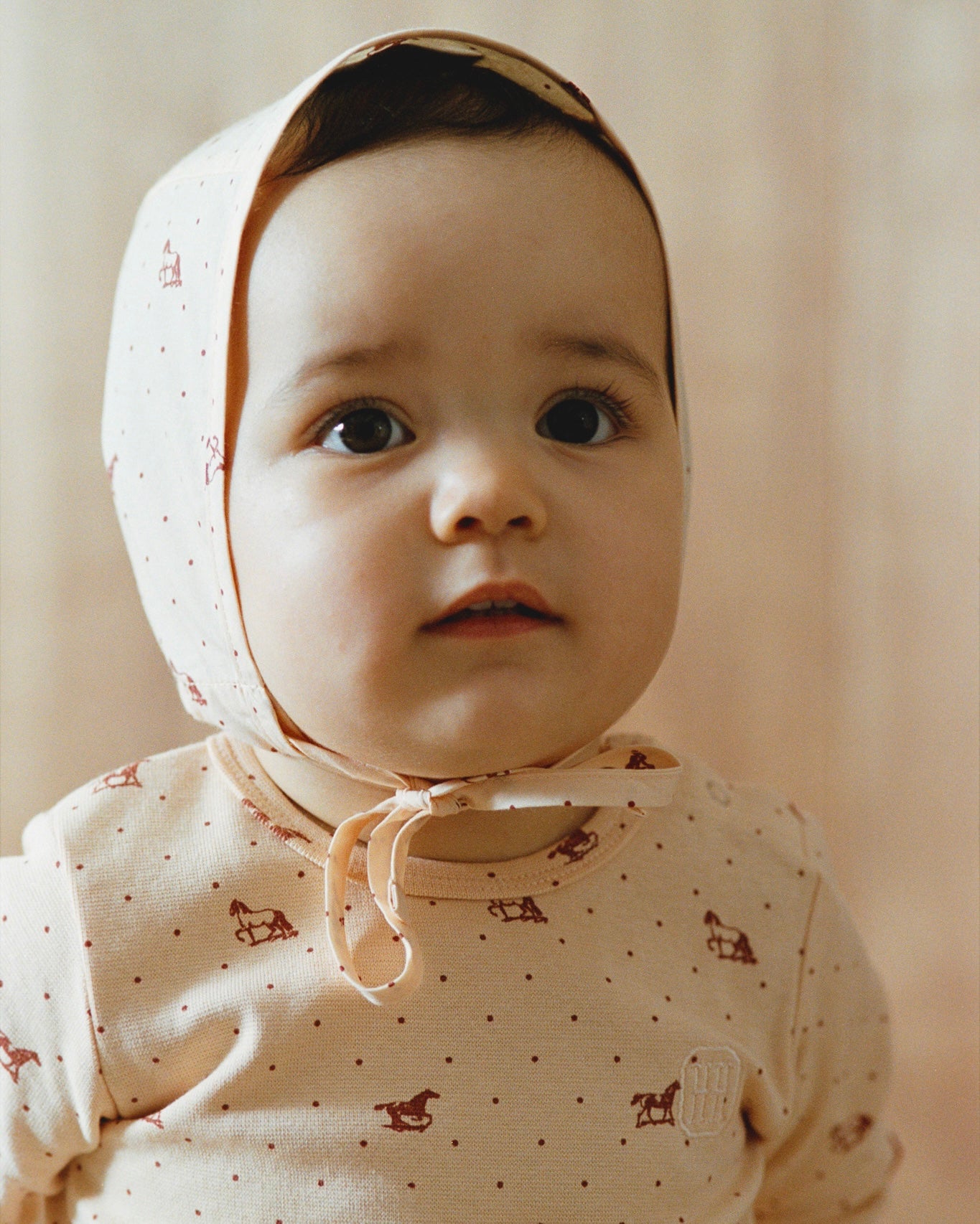 House on the Hill ロンパース ボンネット Bonnet (Brown Horse