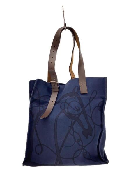 HERMES(エルメス) / トートバッグ/キャンバス/NVY/総柄 | 中古品の販売