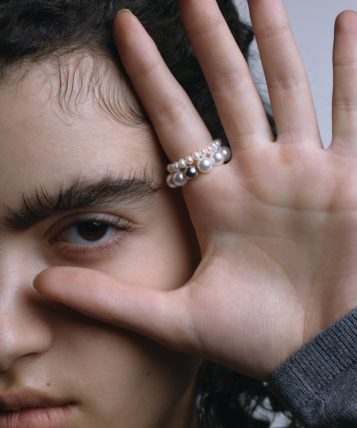 シルバー]ロックリボンリング