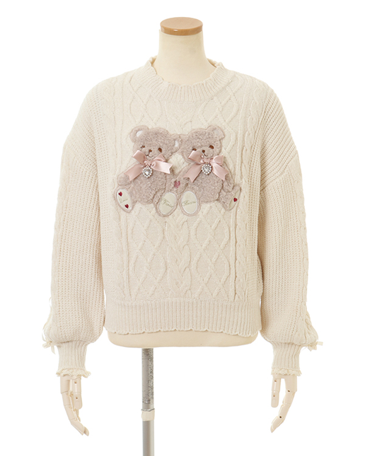 Liz Lisa: Twin Bear Knit Tops - Tops - Kei Market: Buy and Sell