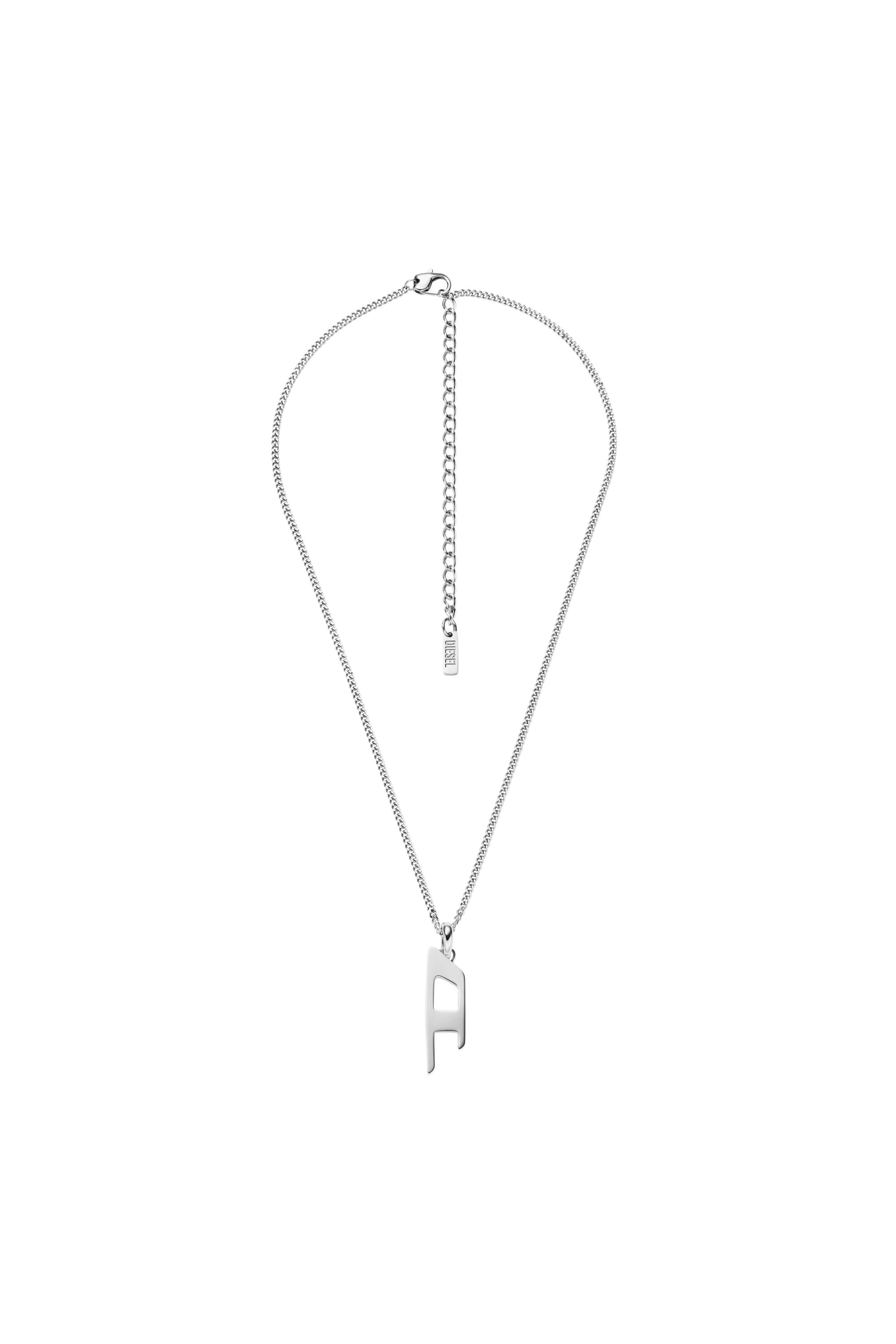 Women's Stainless steel d logo pendant necklace | Silver | Diesel