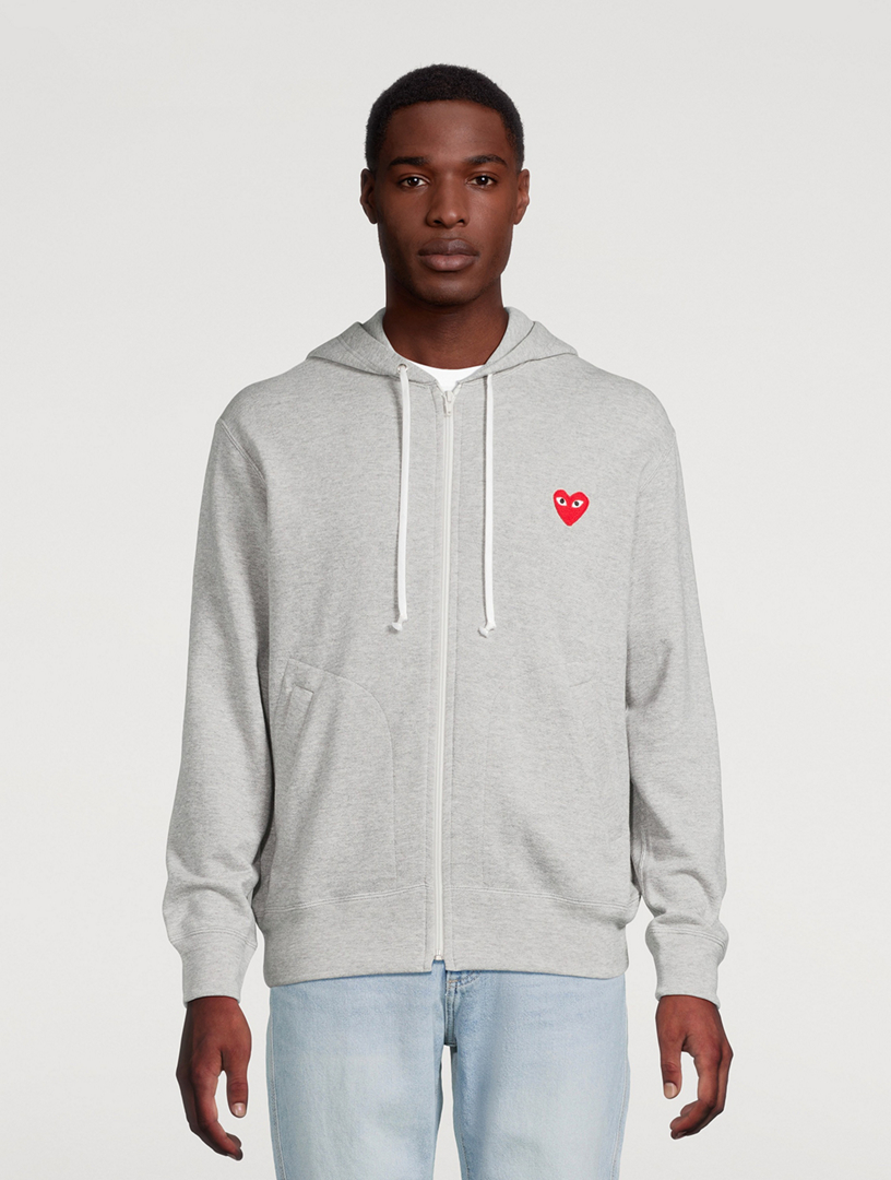COMME DES GARÇONS PLAY Heart Zip-Up Hoodie With Back Logo | Holt