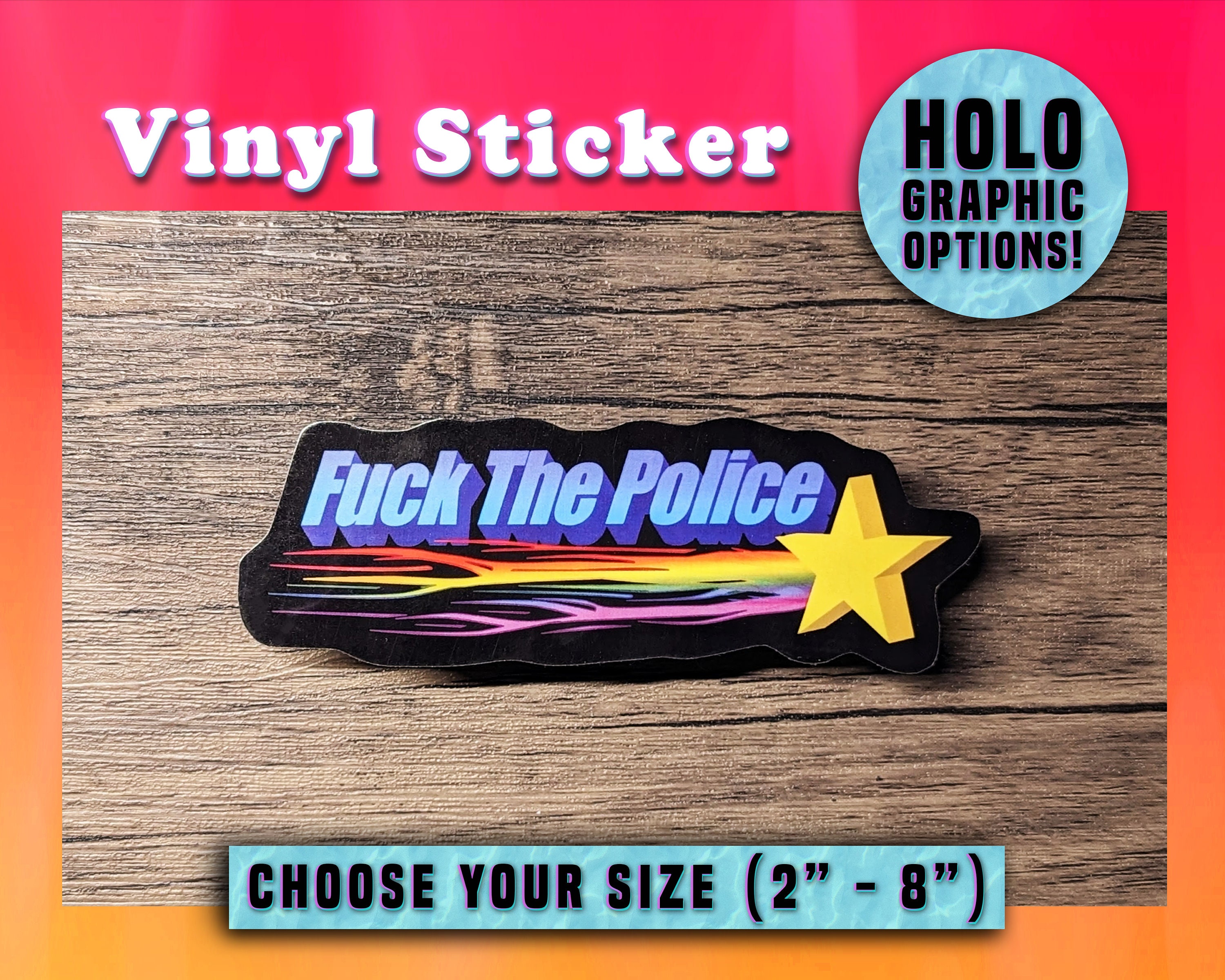 FUCK THE POLICE - Single Vinyl Sticker - Etsy