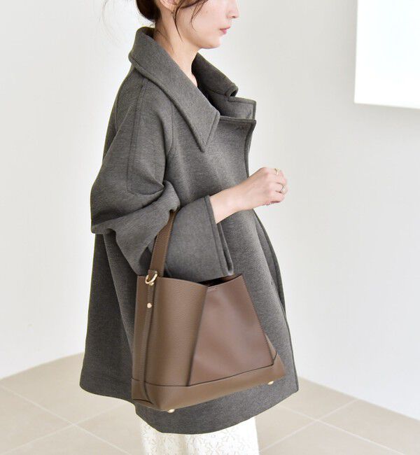 quaranciel:〈手洗い可能〉ダンボール ステンカラー ジャケット コート