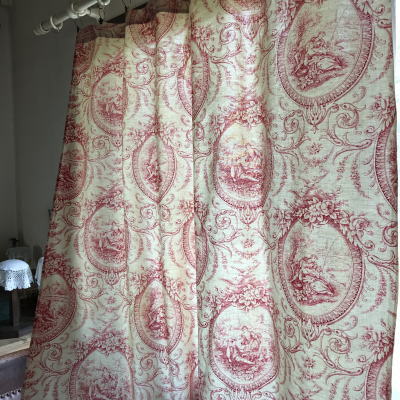 C1003 フランスアンティークトワルドジュイコットンカーテン Toile de