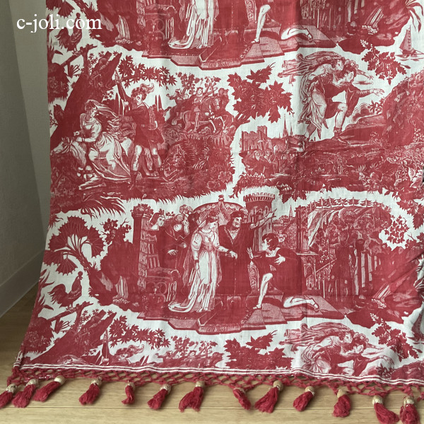 C1003 フランスアンティークトワルドジュイコットンカーテン Toile de