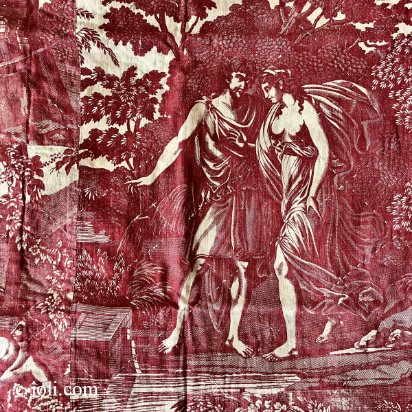 C1003 フランスアンティークトワルドジュイコットンカーテン Toile de