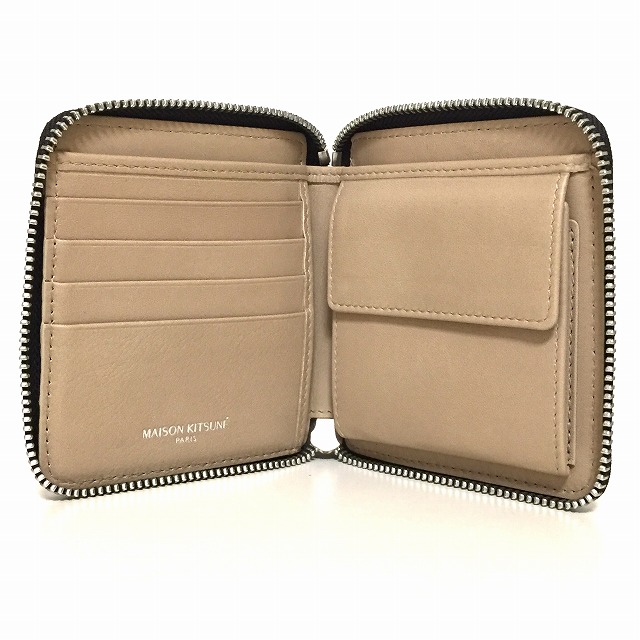 メゾンキツネ/2つ折り財布/ベージュ×マルチの買取実績【ブランディア】
