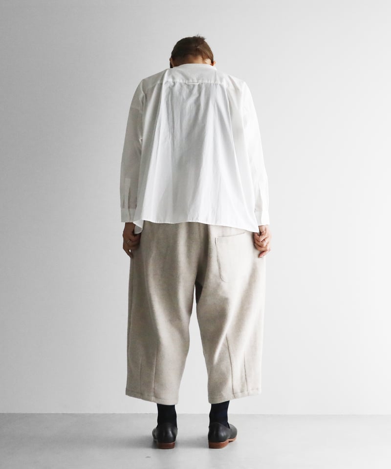 HUIS×尾州”縮絨ウールフランネルバルーンパンツ（グレージュ）【ユニ