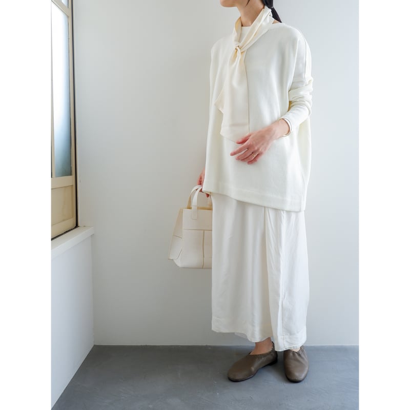 Yoli | Cotton long knit - White/Beige 25SS | wr