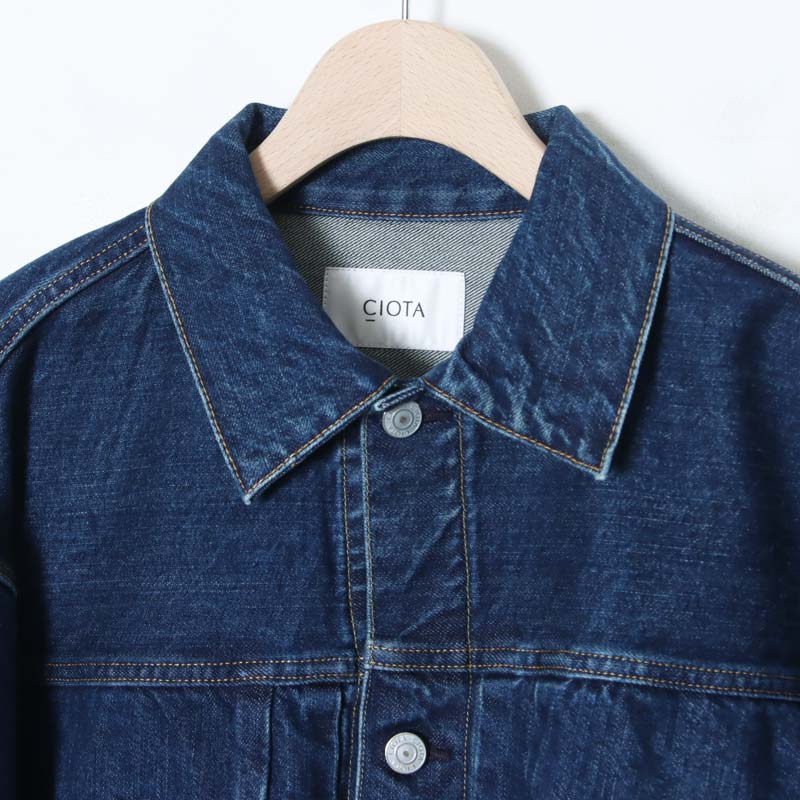 CIOTA (シオタ) Double Pocket Denim Jacket Dark Blue Damage