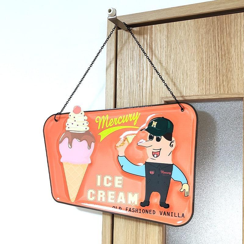 ブリキ看板 MERCURY アイスクリーム メタルサイン 可愛い アメリカン