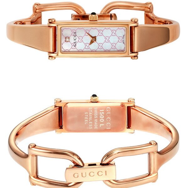 グッチ 時計 レディース GUCCI 腕時計 1500 1Pダイヤ ピンク シェル