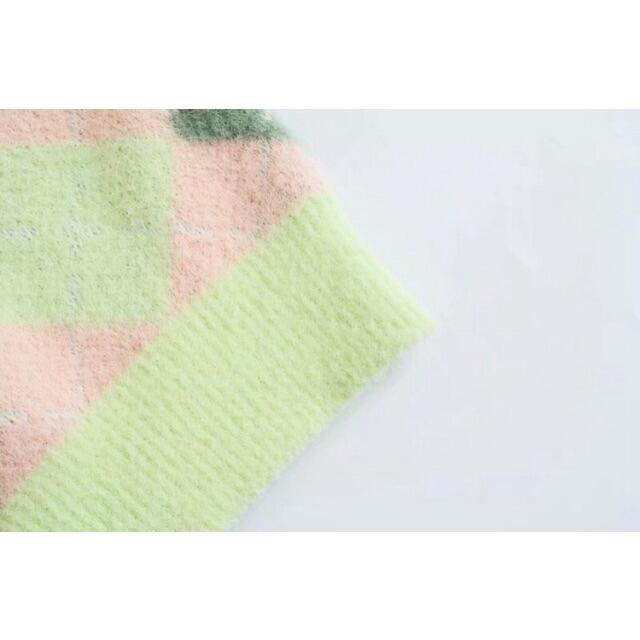 ZARA - 🌰9月新作🌾5571◇アーガイル ダイヤ柄 ニット ベストの通販 by