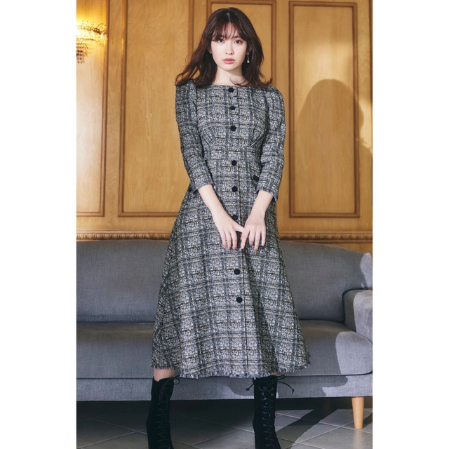 Classic Tweed Midi Dress Herlipto Herlipto Classic Tweed Midi